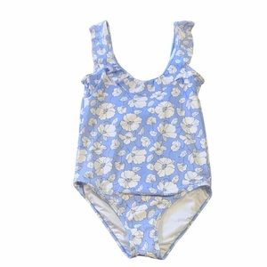 Copper Key Girls Floral Blue Swimsuit